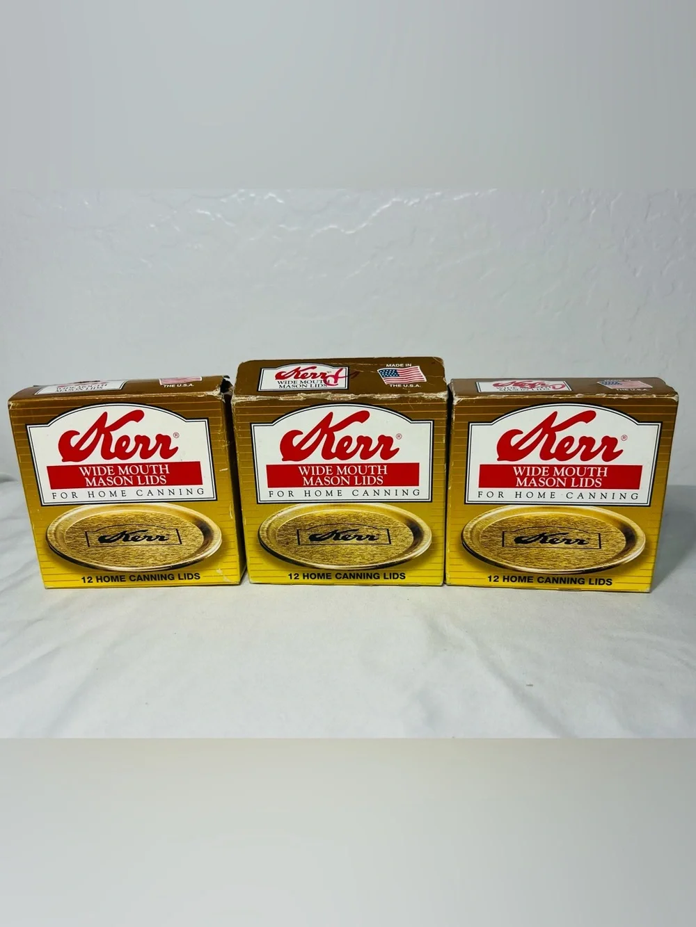 Vintage Kerr Wide Mouth Mason Jar Lids 36 Total NOS Made in USA Home Canning